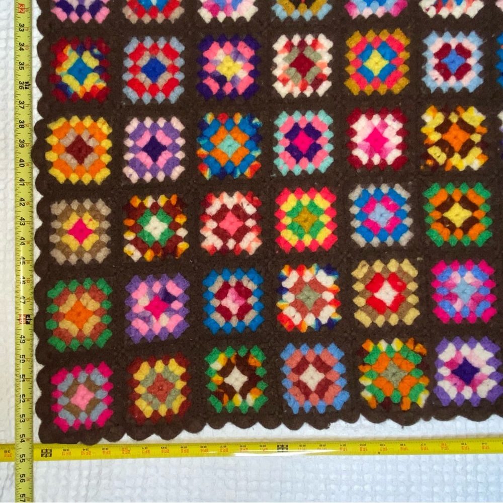 Knit Multi-color Crochet Quilt - Picture 6 of 7